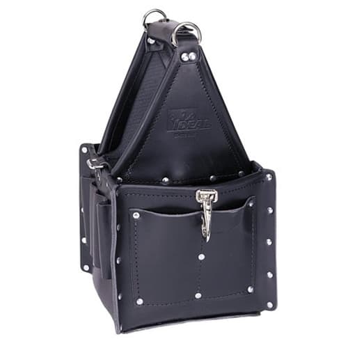 Ideal 35-975BLK Premium Tuff-Tote Ultimate Leather Tool Carrier w/ Shoulder Strap, Black - My Tool Store
