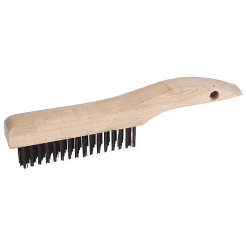 Weiler 44061 Hand Wire Scratch Brush. .012 Steel Fill, Shoe Handle, 2 x 17 Rows - My Tool Store