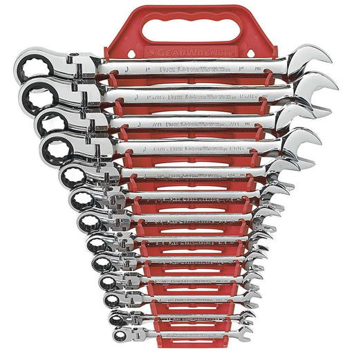 GearWrench 9702D 13 Pc. 72-Tooth 12 Point Flex Head Ratcheting Combination SAE Wrench Set - My Tool Store