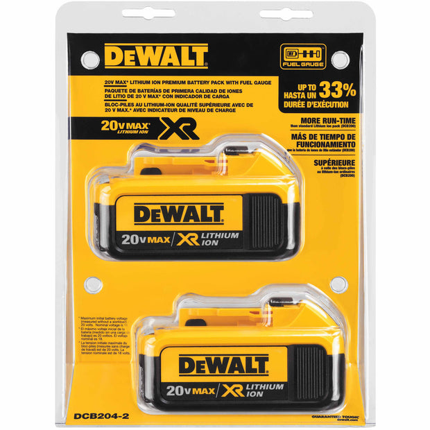 DeWalt DCB204-2 20V MAX Premium XR Lithium Ion 2-Pack