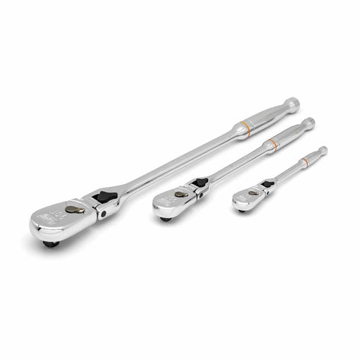 GearWrench 81276T 3 Pc. 1/4", 3/8" & 1/2" Drive 90-Tooth Locking Flex Head Teardrop Ratchet Set - My Tool Store