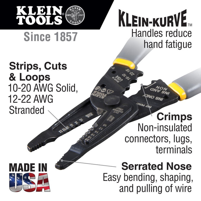 Klein 1009 Long-Nose Wire Stripper/Crimper - My Tool Store