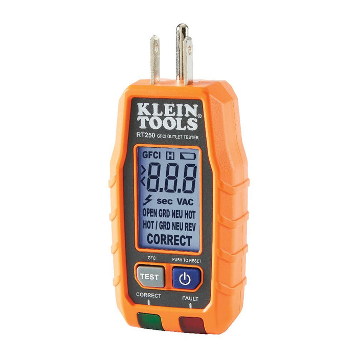 Klein RT250 GFCI Receptacle Tester with LCD - My Tool Store