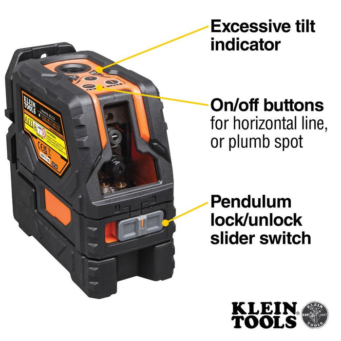 Klein 93LCLS Self-Leveling Cross-Line Laser Level with Plumb Spot