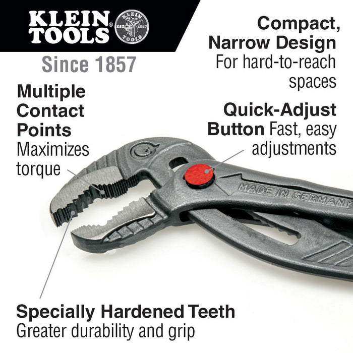 Klein D504-10B 10'' Quick-Adjust Klaw Pump Pliers