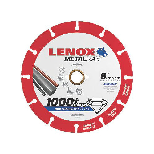 Lenox 1972923 MetalMax Diamond Cutoff Wheel 6" x 7/8" - My Tool Store
