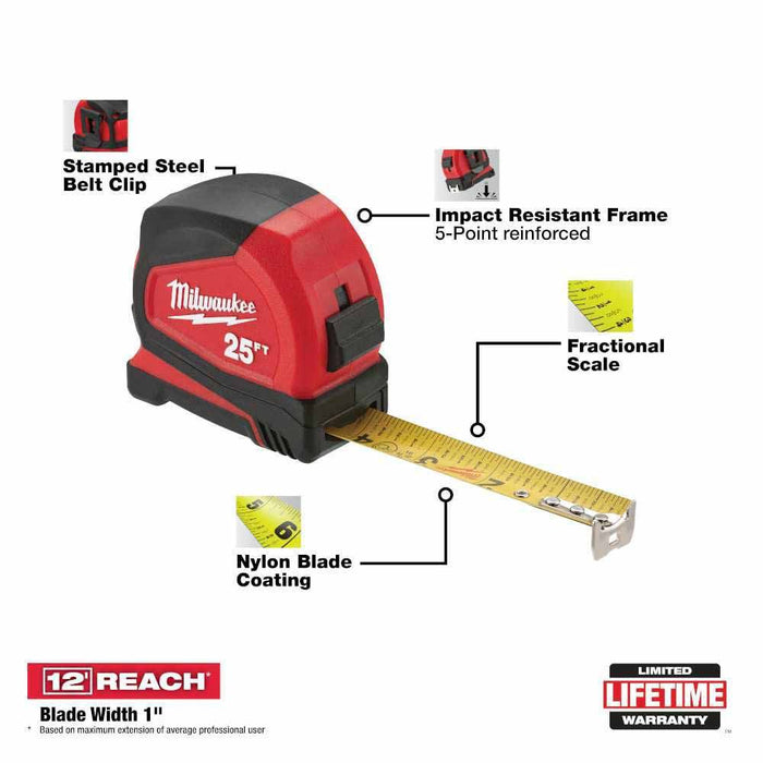 Milwaukee 2407-22T M12 Cordless 3/8 in. Drill Driver Kit with 25 ft Tape Measure - My Tool Store