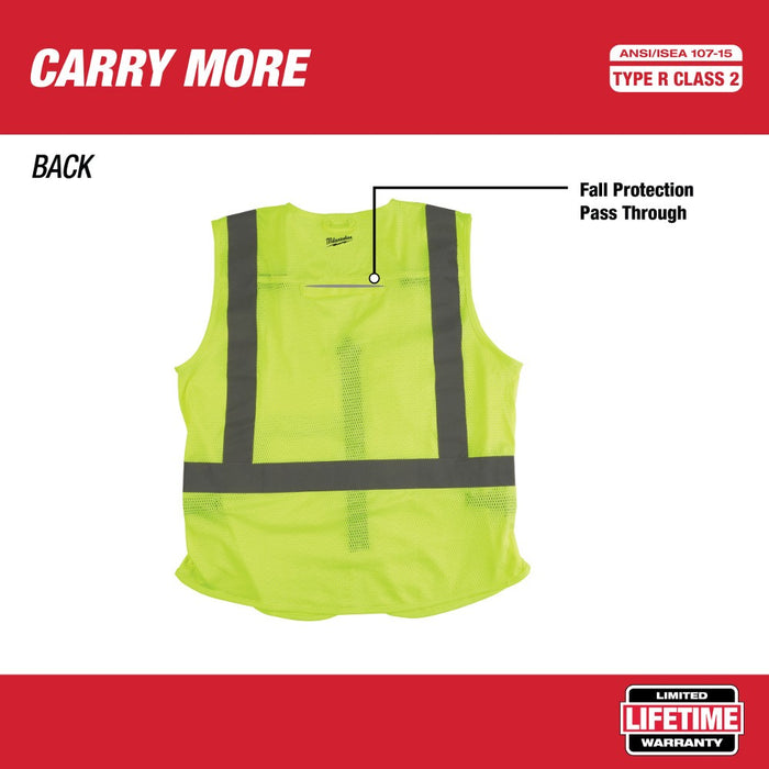 Milwaukee 48-73-5022 Class 2 - High Visibility Yellow Safety Vest - L/XL