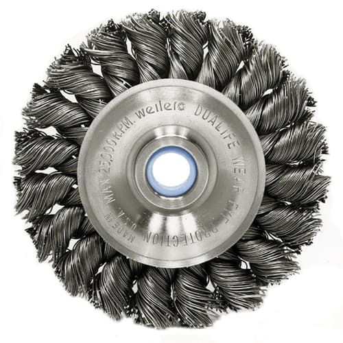 Weiler 08014 3" Standard Twist Wire Wheel, .014, 1/2"-3/8" A.H.