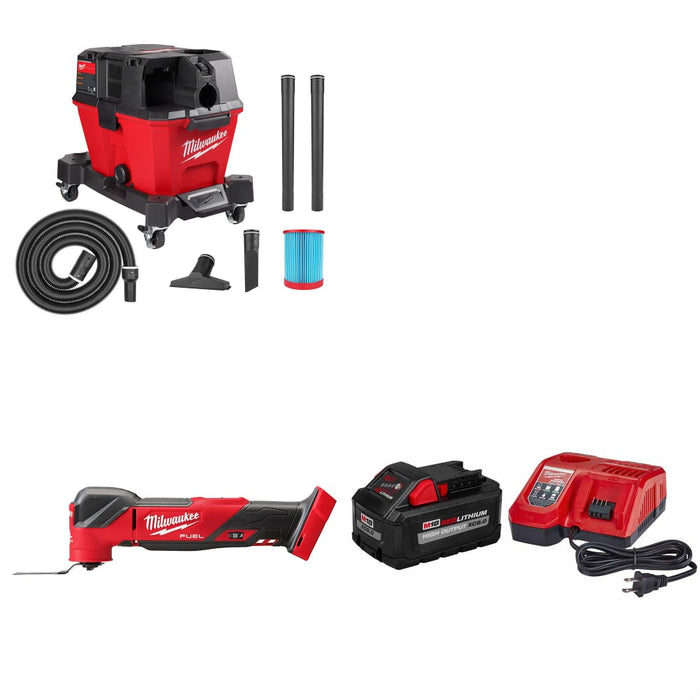 Milwaukee 0910-20 M18 FUEL Vacuum W/ 2836-20 M18 Multi-Tool & FREE Starter Kit