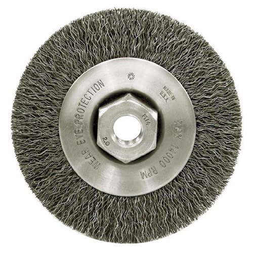 Weiler 13078 4" Narrow Crimped Wire Wheel, .014, 3/8"-24 A.H