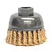 Weiler 13299 2-3/4" Single Row Wire Cup Brush, .020 Bronze, 5/8"-11 A.H.,