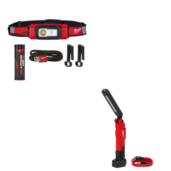 Milwaukee 2116-21 Hard Hat Light Kit W/ 2128-21 Stick Light