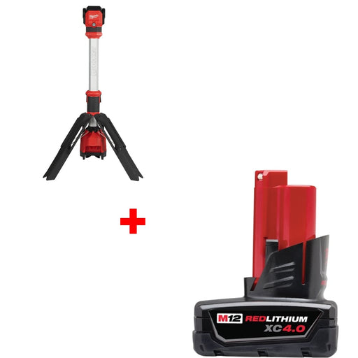 Milwaukee 2132-20 M12 Tower Light w/ FREE 48-11-2440 M12 XC4.0 Battery Pack