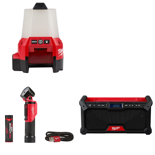 Milwaukee 2144-20 M18 RADIUS Site Light W/ FREE 2113-21 Flashlight & Radio, Bare