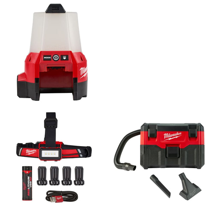 Milwaukee 2144-20 M18 Compact Site Light w/ 2115-21 Headlamp & FREE 18V Vacuum