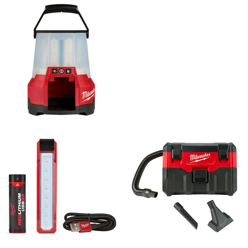 Milwaukee 2145-20 M18 LED Site Light W/ FREE 2112-21 Flood Light & Vacuum, Bare