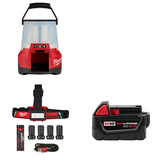 Milwaukee 2145-20 M18 LED Site Light  W/ FREE 2115-21 Headlamp & Battery Pack