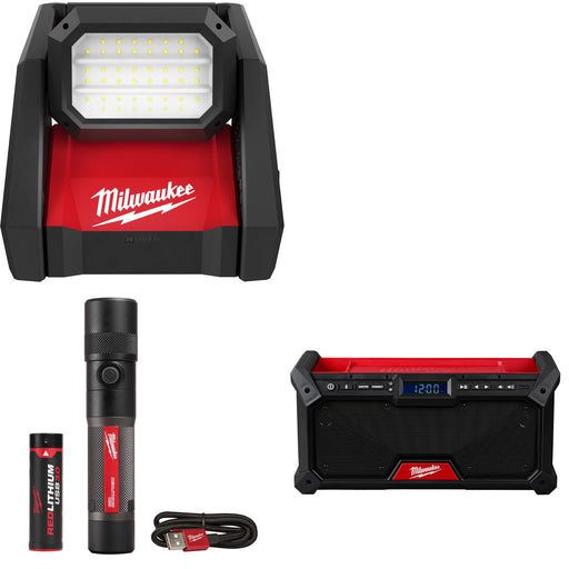 Milwaukee 2366-20 M18 ROVER Flood Light W/ FREE 2161-21 Flashlight & Radio, Bare