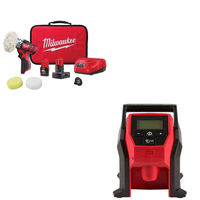 Milwaukee 2438-22X Polisher/Sander Kit W/ FREE 2475-20 Inflator