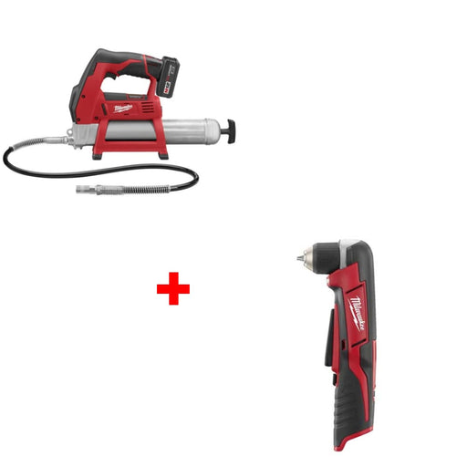 Milwaukee 2446-21XC M12 Grease Gun Kit w/ FREE 2415-20 3/8" Drill Driver, Bare