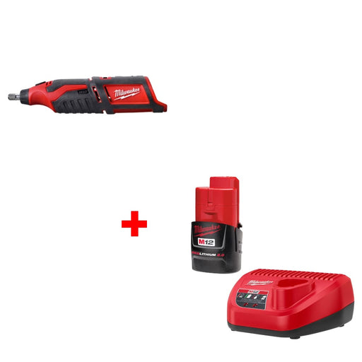 Milwaukee 2460-20 M12™ Rotary Tool, Bare w/ FREE 48-59-2420 M12 2.0 Starter Kit