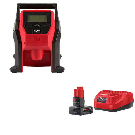 Milwaukee 2475-20 M12 Compact Inflator W/ FREE 48-59-2440 M12 XC4.0 Starter Kit