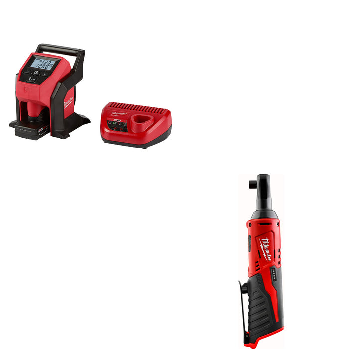 Milwaukee 2475-21XC M12 Inflator Kit W/ FREE 2457-20 M12™ Cordless 3/8" Ratchet