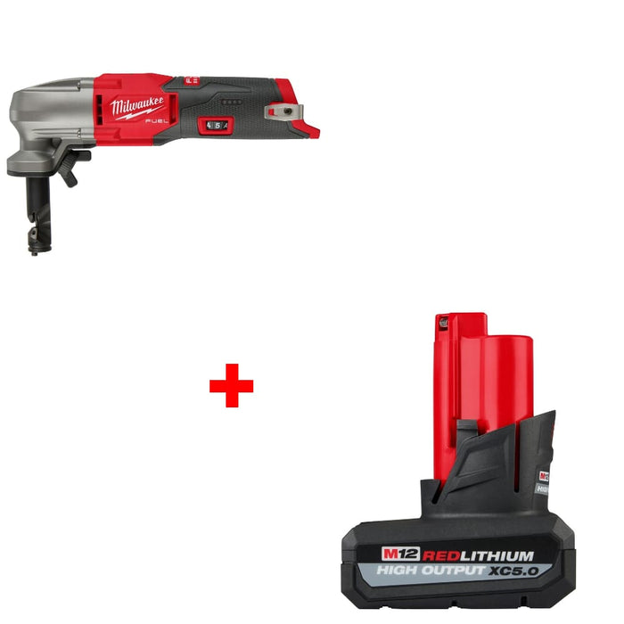 Milwaukee 2476-20 M12 FUEL 16 Gauge Nibbler w/ 48-11-2450 M12 Battery Pack