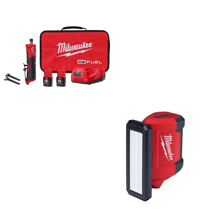 Milwaukee 2486-22 Straight Die Grinder Kit W/ FREE 2367-20 Flood Light