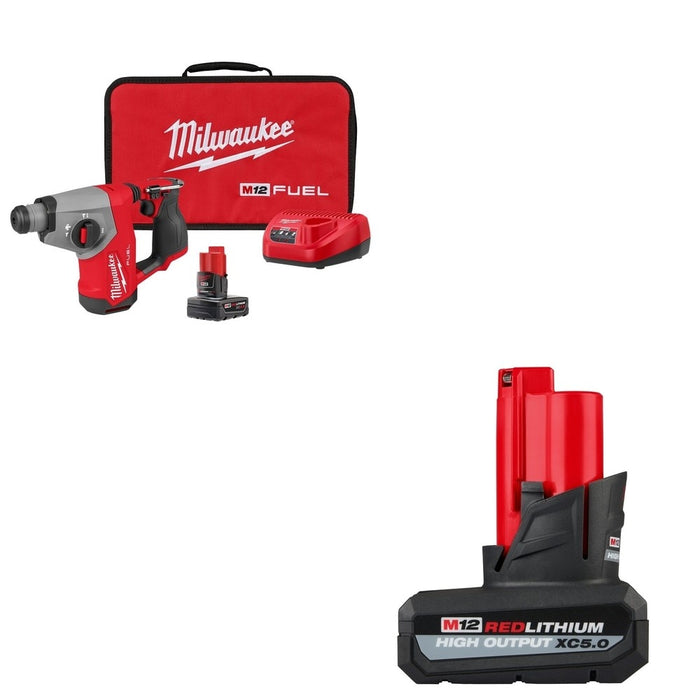 Milwaukee 2508-21XC M12 FUEL 5/8" SDS Plus Rotary Hammer W/ FREE 48-11-2450 Battery Pack