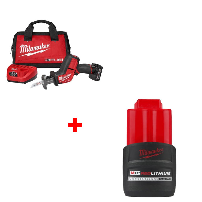 Milwaukee 2520-21XC M12 FUEL Recip Saw kit w/ FREE 48-11-2425 M12 Battery Pack