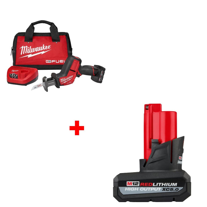 Milwaukee 2520-21XC M12 FUEL Recip Saw Kit w/ FREE 48-11-2450 M12 Battery Pack