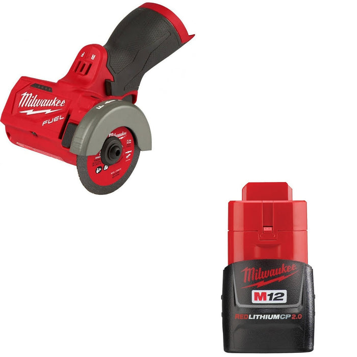 Milwaukee 2522-20 M12 3" Cut Off Tool, Bare w/ FREE 48-11-2420 M12 Battery Pack
