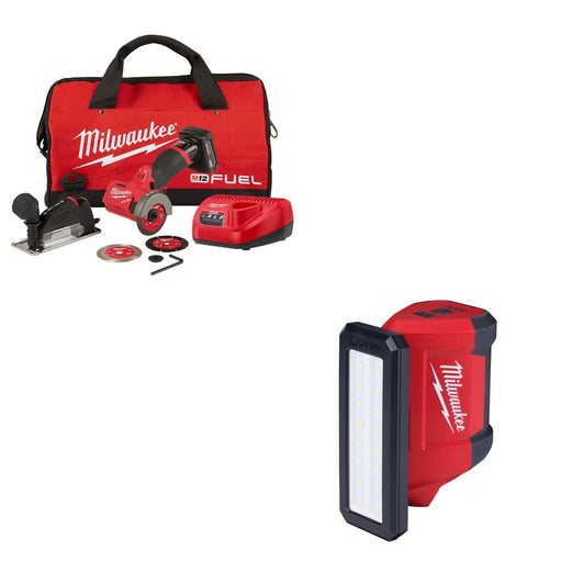 Milwaukee 2522-21XC M12 FUEL 3" Cut Off Tool Kit w/ FREE 2367-20 M12 Flood Light