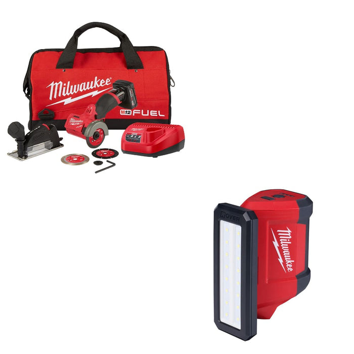 Milwaukee 2522-21XC M12 FUEL 3" Cut Off Tool Kit w/ FREE 2367-20 M12 Flood Light