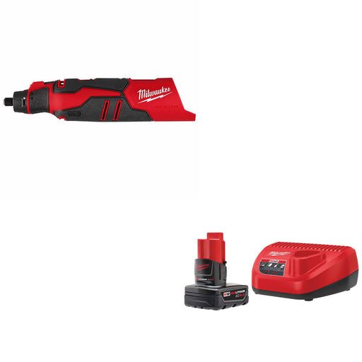 Milwaukee 2525-20 M12 Rotary Tool W/ FREE 48-59-2440 M12 XC4.0 Starter Kit