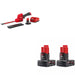 Milwaukee 2533-21 Hedge Trimmer Kit W/ FREE 48-11-2412 Battery, 2 Pack
