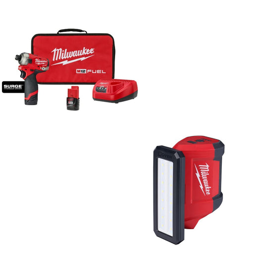 Milwaukee 2551-22 M12 FUEL Hydraulic Driver Kit w/ FREE 2367-20 M12 Flood Light