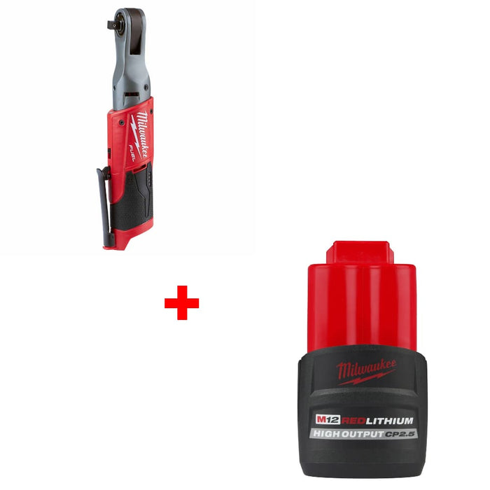 Milwaukee 2557-20 M12 FUEL 3/8" Ratchet w/ FREE 48-11-2425 M12 Battery Pack