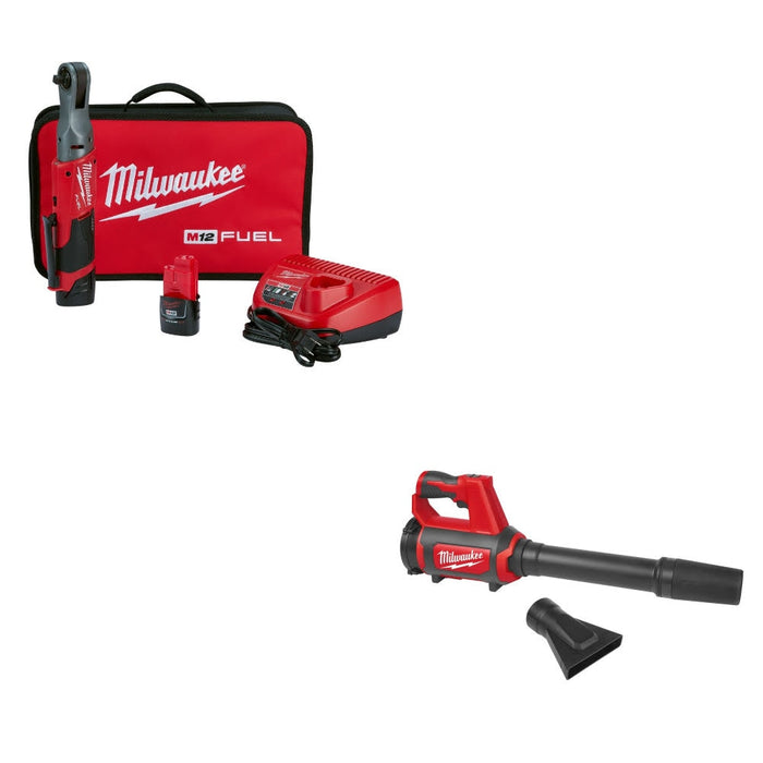 Milwaukee 2557-22 Ratchet Kit W/ FREE 0852-20 Spot Blower