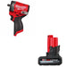 Milwaukee 2562-20 Stubby 3/8 Impact Wrench Kit W/ FREE 48-11-2450 M12 XC5.0 Battery