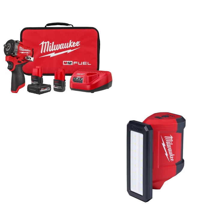 Milwaukee 2562-22 3/8 Impact Wrench Kit W/ FREE 2367-20 Flood Light