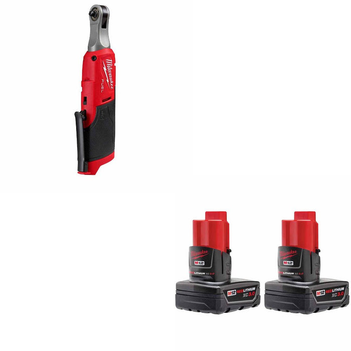 Milwaukee 2566-20 Ratchet Kit W/ FREE 48-11-2412 Battery, 2 Pack