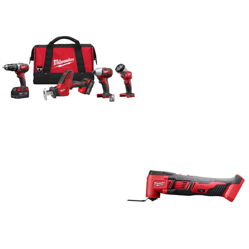 Milwaukee 2695-24 M18 4-Tool Combo Kit w/ FREE 2626-20 Multi-Tool Two Pack