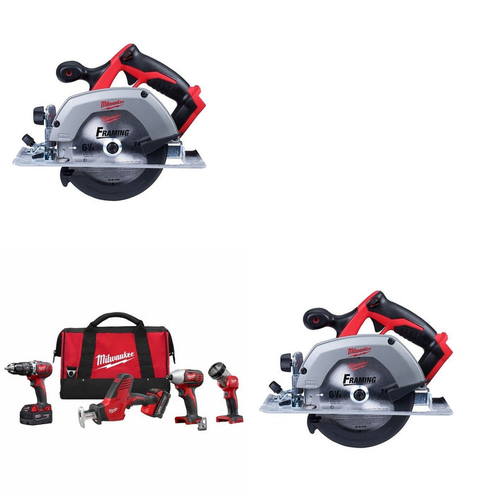 Milwaukee 2695-24 M18 4-Tool Combo W/ FREE (2) 2630-20 6-1/2" Circular Saw