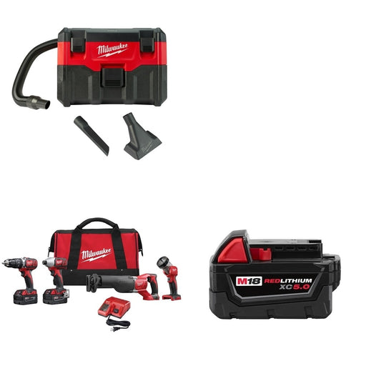Milwaukee 2696-24 Combo W/ FREE 0880-20 2-Gallon Wet/Dry Vacuum and FREE 48-11-1850 M18 Battery