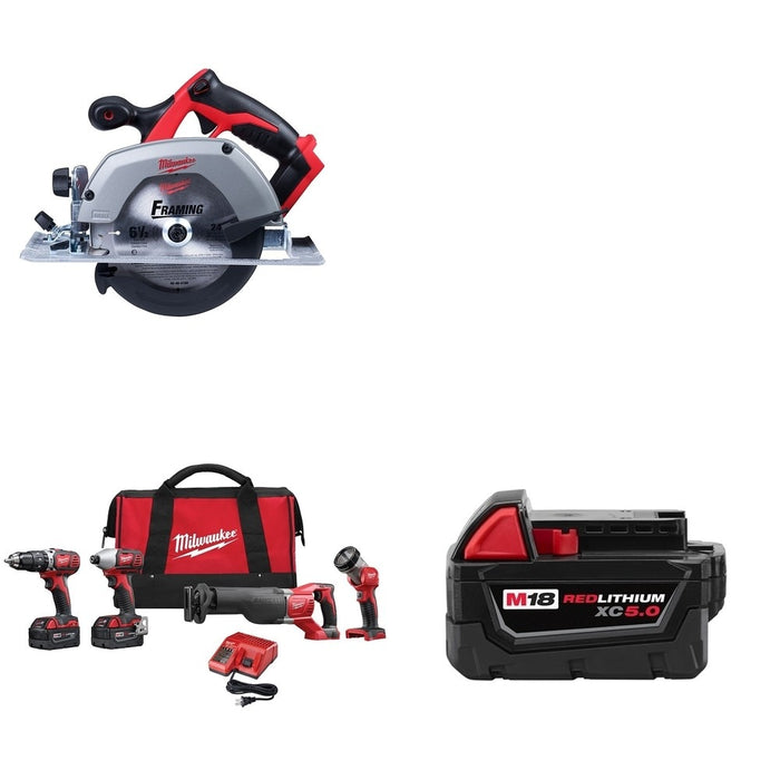 Milwaukee 2696-24 M18 4-Tool Combo Kit w/ 2630-20 Circular Saw & Battery