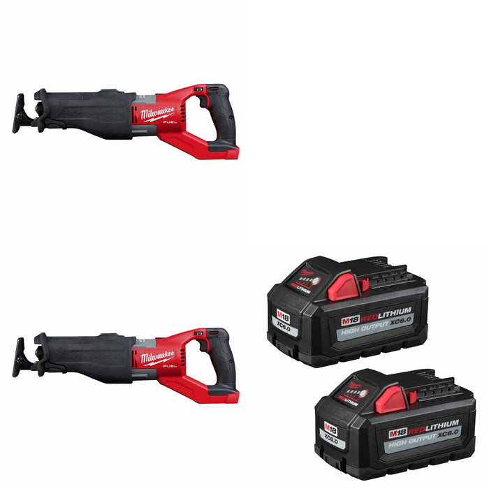 Milwaukee 2722-20 M18 FUEL SAWZALL 2 Pack W/ FREE 48-11-1862 M18 Battery 2 Pack