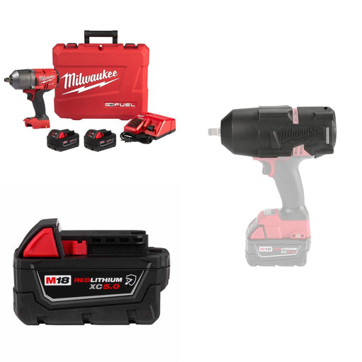 Milwaukee 2767-22R M18 Impact Wrench Kit w/ FREE 48-11-1850R M18 Battery & Boot